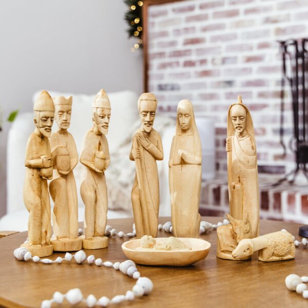 Hand-Carved Musave Wood Nativity Set